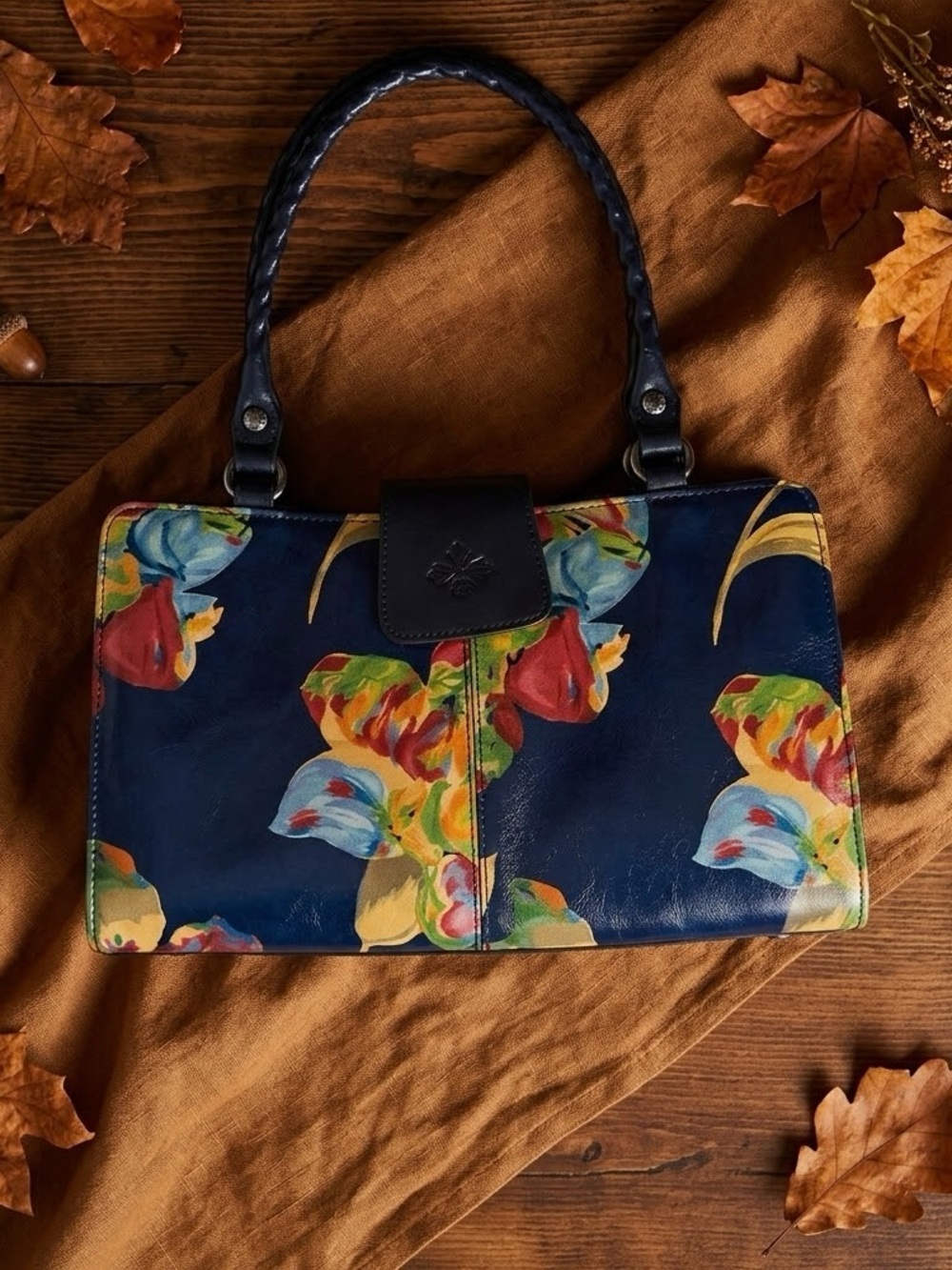Patricia Nash Rienzo Floral Leather Shoulder Bag nwot